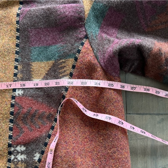 VINTAGE BLANKET COAT CB CANVASBACKS L XL WESTERN WOOL WOVEN - Picture 15 of 16